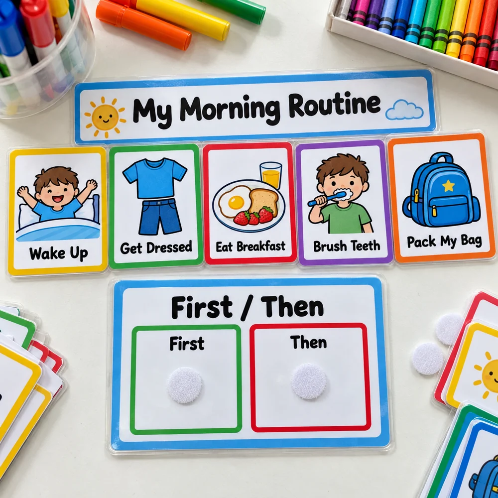 Morning routine activity included in the kit