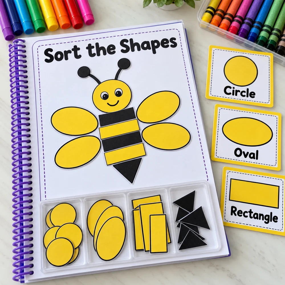 Shapes workbook activity included in the kit